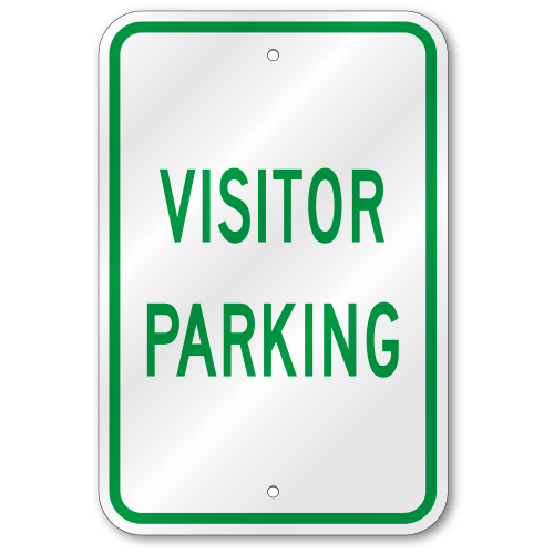 Visitor Parking Sign, Outdoor Reflective Aluminum
