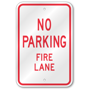 No Parking Fire Lane Sign, Outdoor Reflective Aluminum