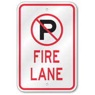 No Parking Symbol Fire Lane Sign, Outdoor Reflective Aluminum