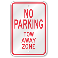 No Parking Tow Away Zone Sign, Outdoor Reflective Aluminum