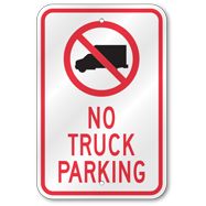 No Truck Parking Graphic Sign, Outdoor Reflective Aluminum