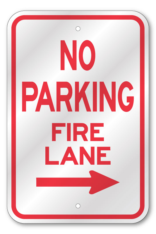 No Parking Fire Lane Right Arrow Sign | 3M Reflective Outdoor Quality ...