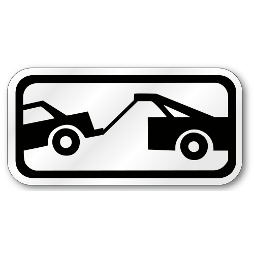 Tow Away Graphic Placard Sign, Outdoor Reflective Aluminum