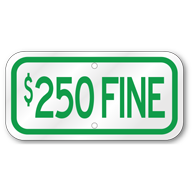 250 Fine Green Placard Signs, Outdoor Reflective Aluminum