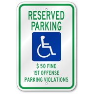 Alabama Handicap Parking Sign, Outdoor Reflective Aluminum
