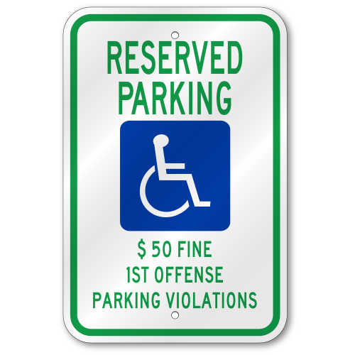 Alabama Handicap Parking Sign, Outdoor Reflective Aluminum