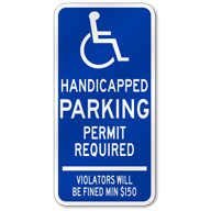 Connecticut Handicap Parking Sign, Outdoor Reflective Aluminum