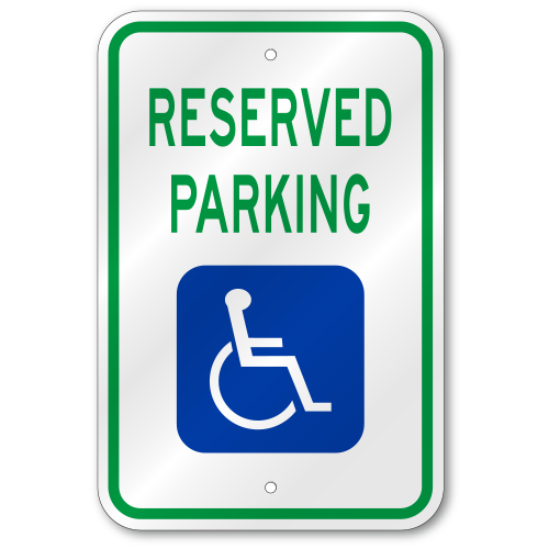Delaware Handicap Parking Sign, Outdoor Reflective Aluminum