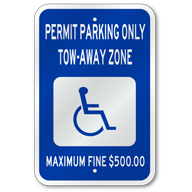 Georgia Handicap Parking Sign, Outdoor Reflective Aluminum