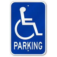 Handicap Parking Symbol, Outdoor Reflective Aluminum
