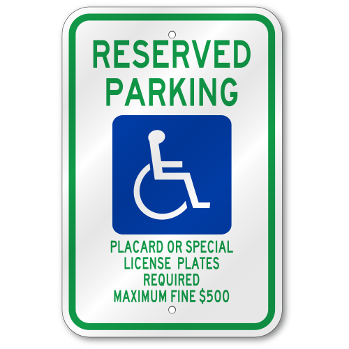 Hawaii Handicap Parking Sign, Outdoor Reflective Aluminum, 80 mil Thick