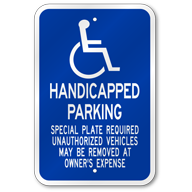 Massachusetts Handicap Parking Sign, Outdoor Reflective Aluminum