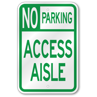Hawaii Handicap - Access Aisle Parking Sign, Outdoor Reflective Aluminum