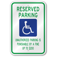 Tennessee Handicap Parking Sign, Outdoor Reflective Aluminum