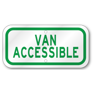 Van Accessible Green Placard Sign, Outdoor Reflective Aluminum