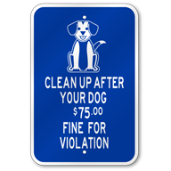 Clean Up After Your Dog Sign, Outdoor Reflective Aluminum