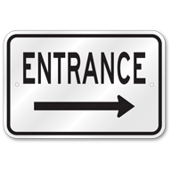 Entrance Right Arrow Sign, Outdoor Reflective Aluminum