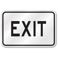 Parking Exit Sign, Outdoor Reflective Aluminum