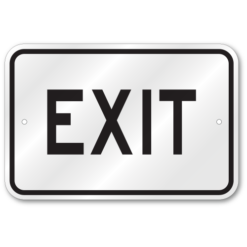 Parking Exit Sign, Outdoor Reflective Aluminum