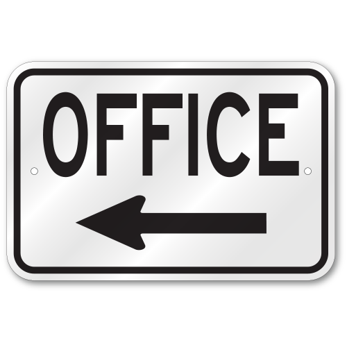 Office Left Arrow Sign, Outdoor Reflective Aluminum
