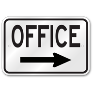 Office Right Arrow Sign, Outdoor Reflective Aluminum