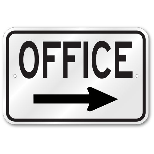 Office Right Arrow Sign, Outdoor Reflective Aluminum