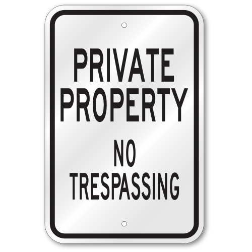 Sigo Signs No Trespassing Sign – Private Property, Aluminum/PVC
