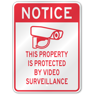 Property Protected By Video Surveillance, Outdoor Reflective Aluminum