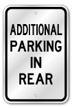 Additional Parking In Rear Sign, Outdoor Reflective Aluminum