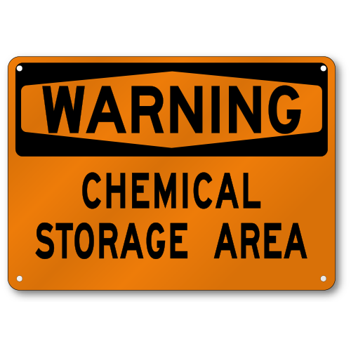 Chemical Storage Area Warning Sign, OSHA, .040 Thick Aluminum SS022558