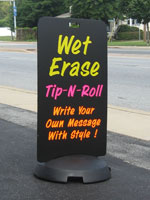 Tip and Roll Write On Wipe Off Sidewalk Sign Black