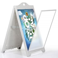 SignPro A Frame Sign For 24 x 36 Posters, White With Lens