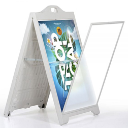 SignPro A Frame Sign For 24 x 36 Posters, White With Lens