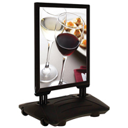 WindPro Black Snap Frame Sidewalk Sign, 22W x 28H, Heavy Springs Rolling Base