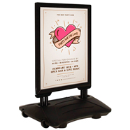 WindPro Black Snap Frame Sidewalk Sign, 24W x 36H, Heavy Springs Rolling Base