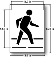 Pedestrian Crossing Stencil, 52 x 44, Reusable Maxi Thick Plastic, Pavement Marking