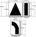 78 inch - 3 Piece Arrow Stencil Set, Maxi Thick Plastic, Reusable