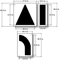 78 inch - 3 Piece Arrow Stencil Set, Maxi Thick Plastic, Reusable