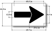 60 inch Straight Arrow Stencil, Maxi Thick Plastic, Reusable