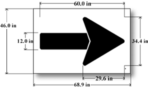 60 inch Straight Arrow Stencil, Maxi Thick Plastic, Reusable