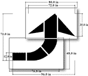 96 inch Federal Turn Arrow Stencil, Maxi Thick Plastic, Reusable