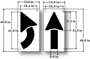 42 inch Straight & Curved Arrow Stencil Set | Maxi Thick Plastic