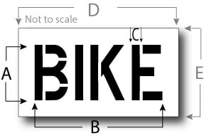 Bike Stencil, Parking Lot Stencil, Reusable Plastic