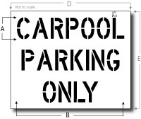 Carpool Parking Only, Parking Lot Stencil, Reusable Plastic