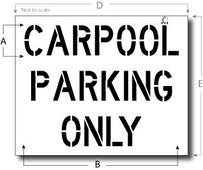 Carpool Parking Only, Parking Lot Stencil, Reusable Plastic