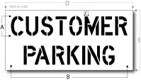 Customer Parking, Parking Lot Stencil, Reusable Plastic