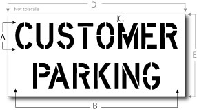 Customer Parking, Parking Lot Stencil, Reusable Plastic