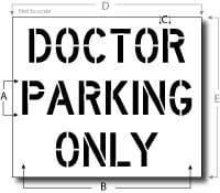 Doctor Parking Only Stencil, Parking Lot Stencil, Reusable Plastic