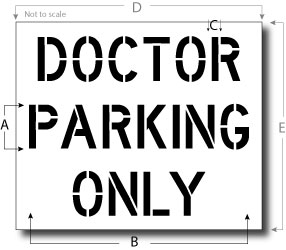 Doctor Parking Only Stencil, Parking Lot Stencil, Reusable Plastic