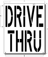 Drive Thru Stencil, Parking Lot Stencil, Reusable Plastic